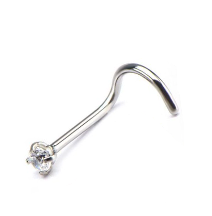 silver nostril screw 20 gauge