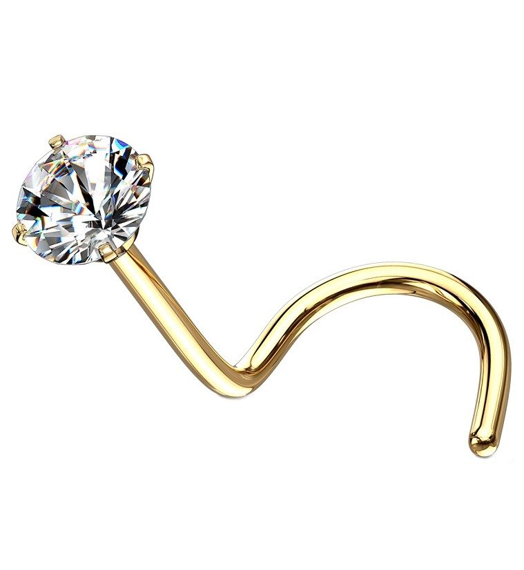 gold nostril screw jewelry ring